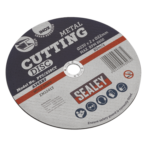 [PTC/230CT] Sealey 230 x 2mm Cutting Disc 22mm Bore