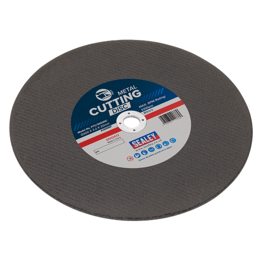 [PTC/30020C] Sealey 300 x 3.2mm Flat Metal Cutting Disc 20mm Bore
