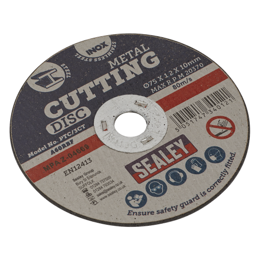 [PTC/3CT] Sealey 75 x 1.2mm Cutting Disc 10mm Bore