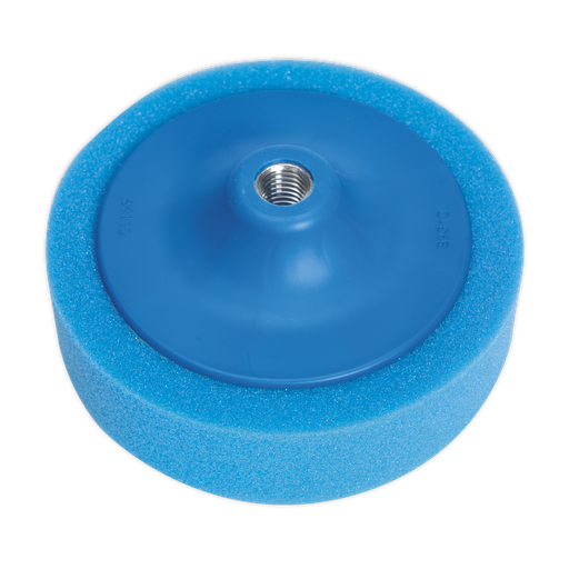 [PTC/CH/5/8-B] Sealey 150 x 50mm Buffing & Polishing Foam Head 5/8"UNC - Blue/Medium