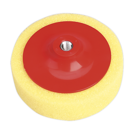 [PTC/CH/M14-Y] Sealey 150 x 50mm Buffing & Polishing Foam Head M14 x 2mm - Yellow/Coarse