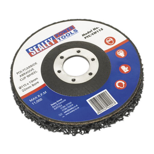 [PTC/CW115] Sealey Polycarbide Cup Wheel 115 x 13 x 22mm