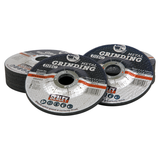 [PTC115G12] Sealey 115 x 6mm Grinding Disc 22mm Bore - Pack of 12