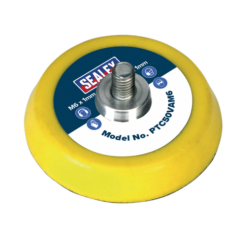 [PTC50VAM6] Sealey 50mm Hook-and-Loop Backing Pad M6 x 1mm