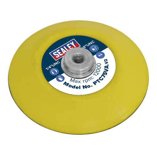 [PTC75VA] Sealey 71mm Hook-and-Loop Backing Pad 1/4"UNC