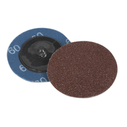 [PTCQC5060] Sealey 50mm Quick Change Sanding Disc 60Grit - Pack of 10