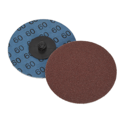 [PTCQC7560] Sealey 75mm Quick Change Sanding Disc 60Grit - Pack of 10