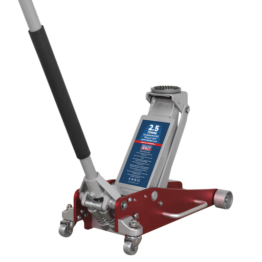 [RJAS2500] Sealey Aluminium/Steel Trolley Jack with Rocket Lift 2.5 Tonne