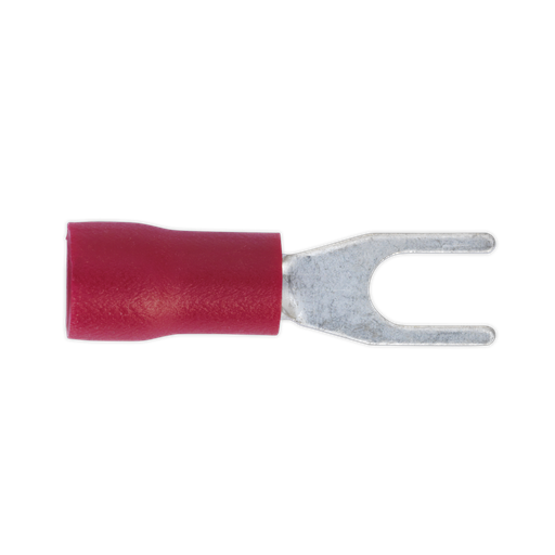 [RT13] Sealey Easy-Entry Fork Terminal 3.7mm (4BA), Red - Pack of 100