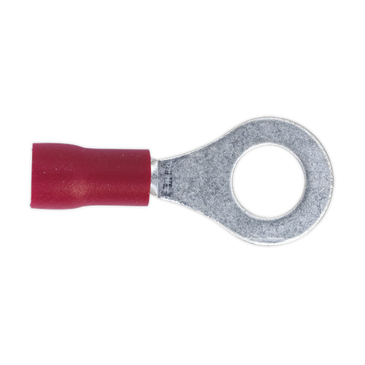 [RT26] Sealey Easy-Entry Ring Terminal 6.4mm (1/4"), Red - Pack of 100