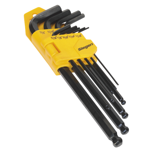 [S01098] Sealey Siegen Imperial Long Ball-End Hex Key Set 9pc