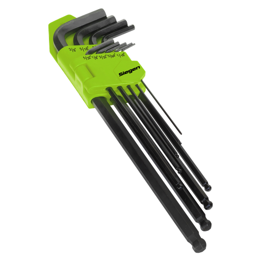[S01099] Sealey Siegen Imperial Extra-Long Ball-End Hex Key Set 9pc