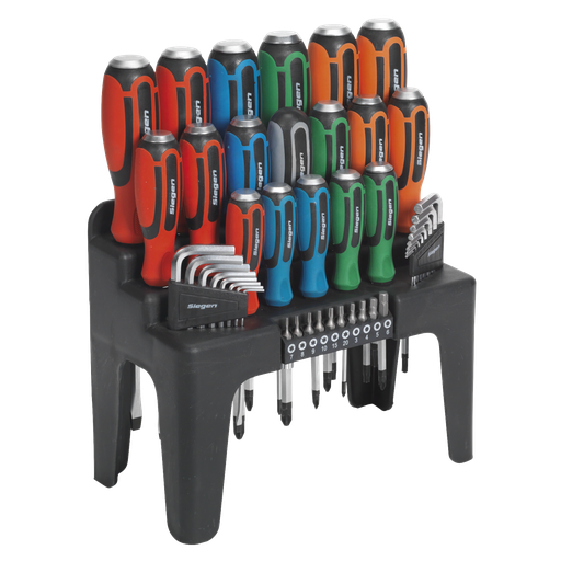 [S01106] Sealey Siegen Hammer-Thru Screwdriver, Hex Key & Bit Set 44pc