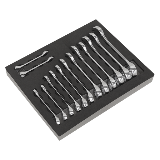 [S01232] Sealey Siegen Stubby Combination Spanner Set 14pc