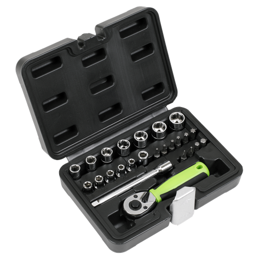 [S01233] Sealey Siegen Socket Set 1/4"Sq Drive 25pc