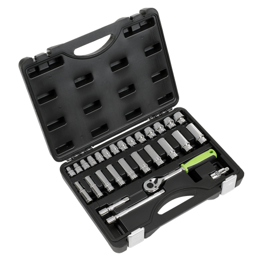 [S01236] Sealey Siegen Socket Set 3/8"Sq Drive 28pc