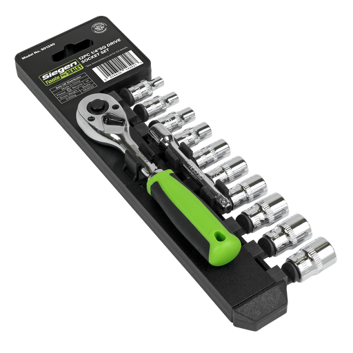[S01240] Sealey Siegen Socket Set 1/4"Sq Drive 12pc