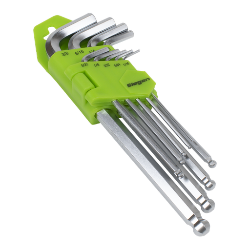 [S01261] Sealey Siegen Imperial Long Ball-End Hex Key Set 9pc