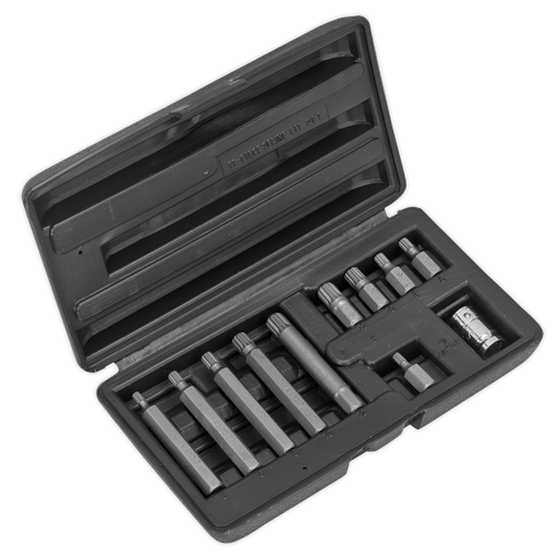 [S0534] Sealey Siegen Spline Bit & Holder Set 3/8"Sq Drive 11pc