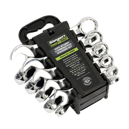 [S0561] Sealey Siegen Stubby Combination Spanner Set 10pc
