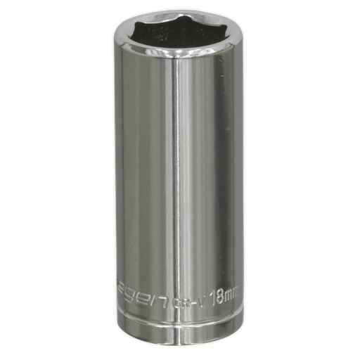[S0596] Sealey Siegen Deep Socket 3/8"Sq Drive 18mm