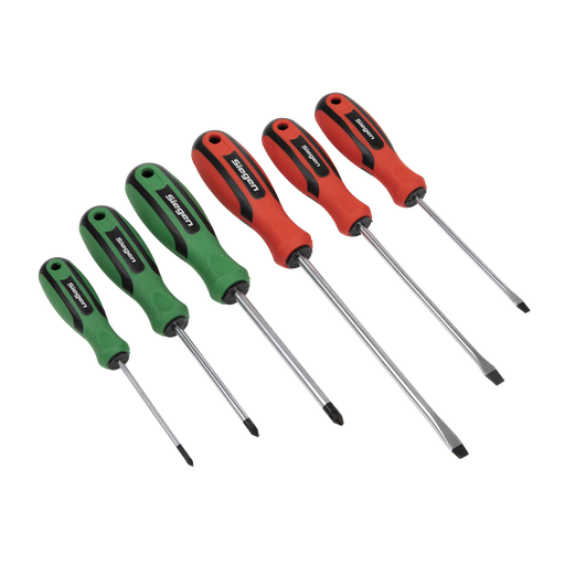 [S0615] Sealey Siegen Soft Grip Screwdriver Set 6pc