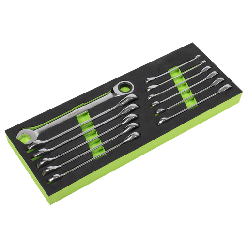[S0634] Sealey Siegen Ratchet Combination Spanner Set 12pc