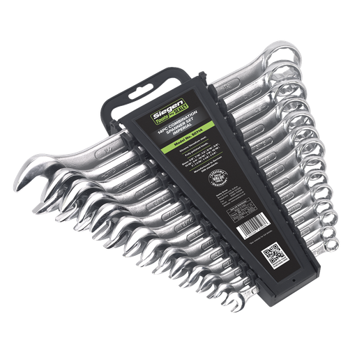 [S0714] Sealey Siegen Imperial Combination Spanner Set 14pc