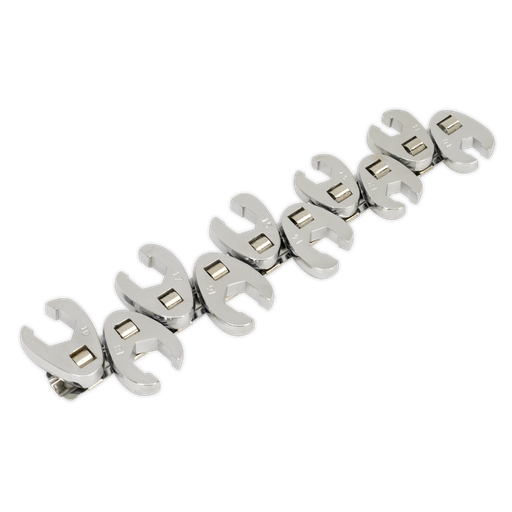 [S0845] Siegen Flare Nut Crow's Foot Wrench Set 3/8"Sq Drive 10pc