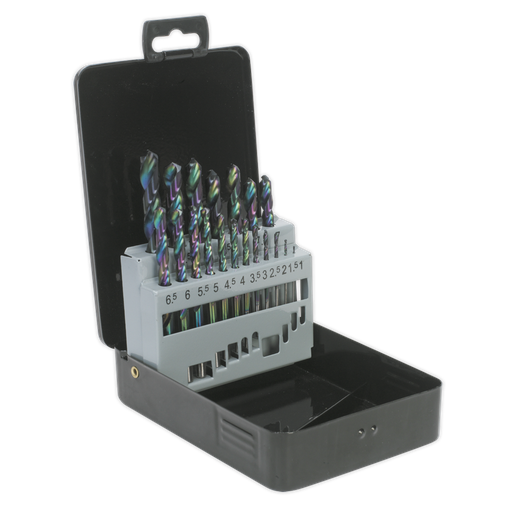 [S0868] Sealey Siegen HSS Edge Ground Drill Bit Set 19pc - DIN 338