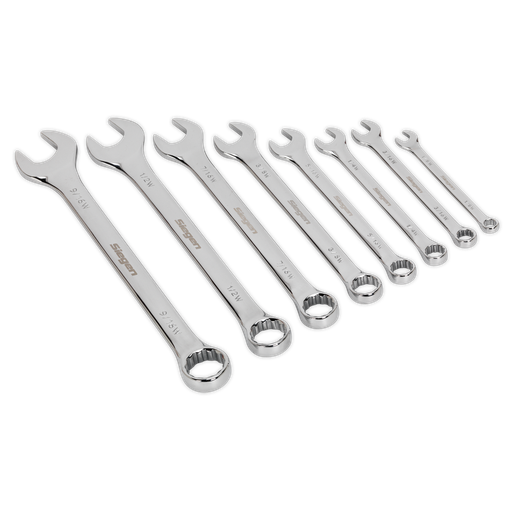 [S0870] Sealey Siegen Whitworth Combination Spanner Set 8pc