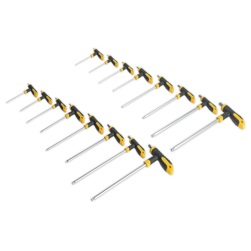[S0916] Sealey Siegen T-Handle TRX-Star* & Hex Key Set 16pc