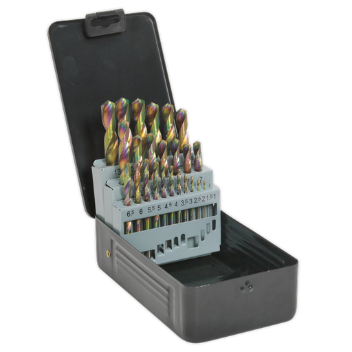 [S0938] Sealey Siegen HSS Edge Ground Drill Bit Set 25pc - DIN 338