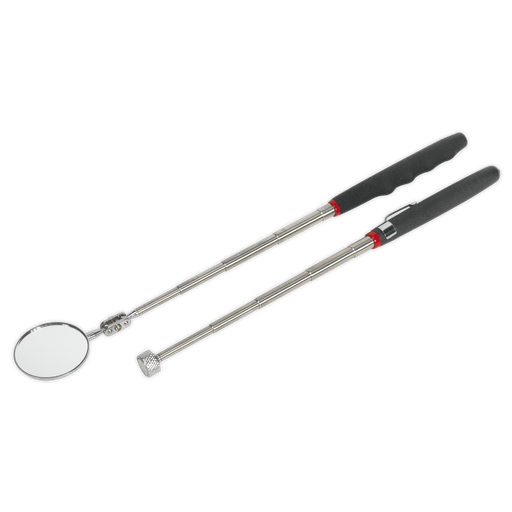 [S0940] Sealey Siegen Telescopic Magnetic Pick-Up Tool & Inspection Mirror Set 2pc