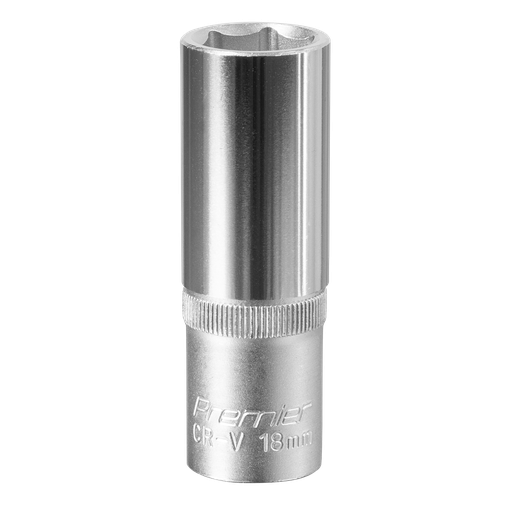 [S1218D] Sealey Premier Deep Socket 1/2"Sq Drive 18mm