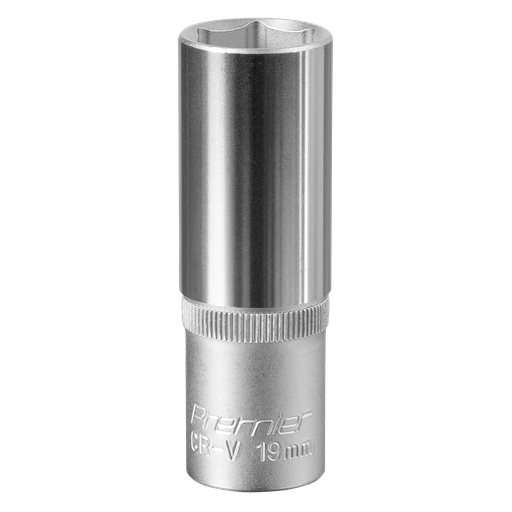 [S1219D] Sealey Premier Deep Socket 1/2"Sq Drive 19mm