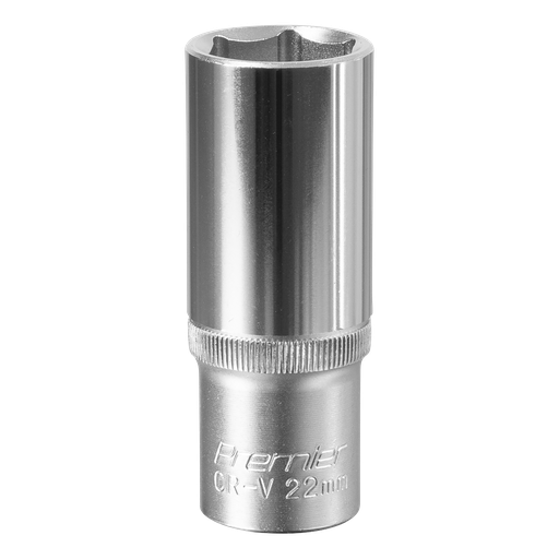 [S1222D] Sealey Premier Deep Socket 1/2"Sq Drive 22mm