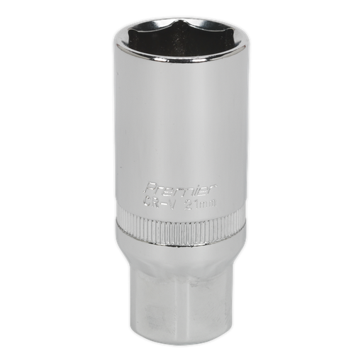 [S38SP14] Sealey Premier Spark Plug Socket 3/8"Sq Drive 21mm