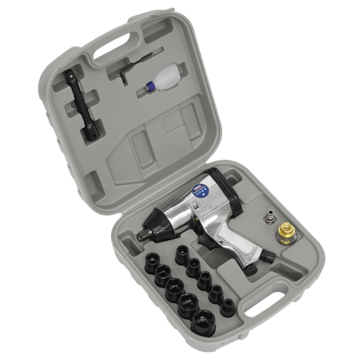 [SA2/TS] Sealey Air Impact Wrench Kit with Sockets 1/2"Sq Drive