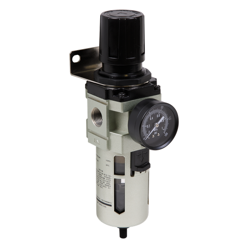[SA206FRAD] Sealey Auto Drain Air Filter/Regulator Max. Airflow 140cfm