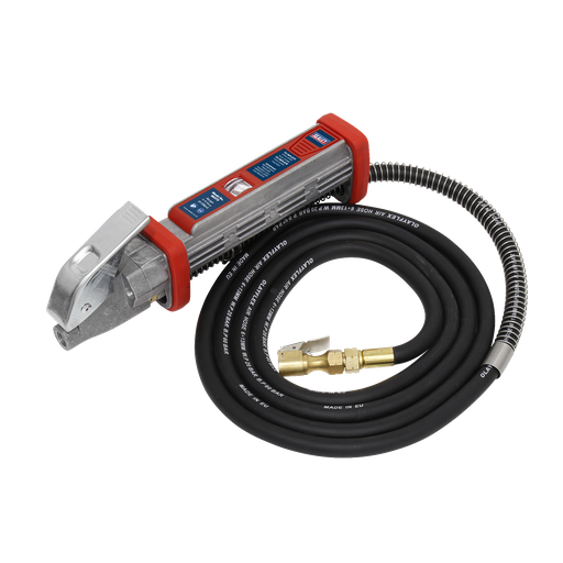 [SA372] Sealey Tyre Inflator with 2.7m Hose & Clip-On Connector