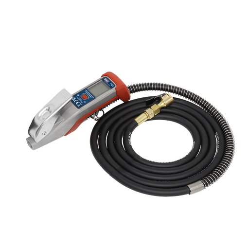 [SA375] Sealey Digital Tyre Inflator with 2.7m Hose & Clip-On Connector