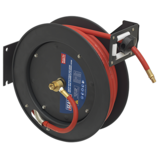 [SA841] Sealey 15m Retractable Rubber Air Hose with Steel Reel 10mm ID