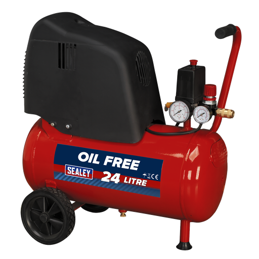 [SAC02415] Sealey 24L Oil Free Belt Drive Air Compressor 1.5hp