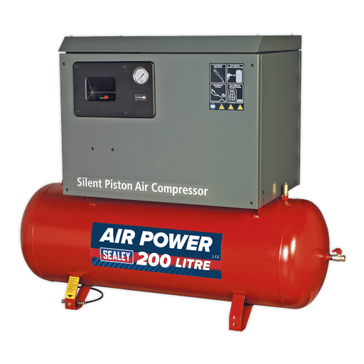 [SAC2203BLN] Sealey 200L Low Noise Belt Drive Air Compressor with Cast Cylind