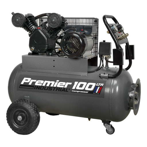 [SAC3103B] Sealey Premier 100L Belt Drive Air Compressor with Front Control