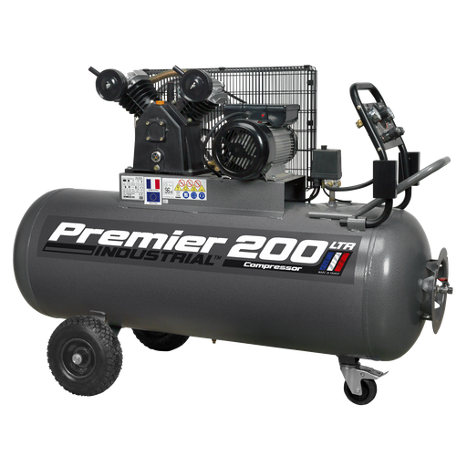[SAC3203B] Sealey Premier 200L Belt Drive Air Compressor with Front Control