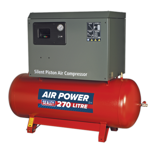 [SAC72775BLN] Sealey 270L Low Noise Belt Drive Air Compressor with Cast Cylind