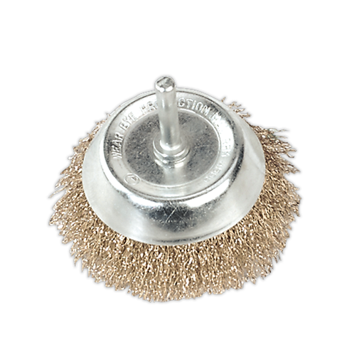 [SCB75] Sealey 75mm Crimped Wire Cup Brush with 6mm Shaft