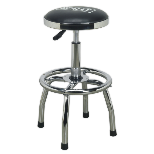 [SCR17] Sealey Pneumatic Stool Heavy-Duty Workshop with Adjustable Height Swivel Seat